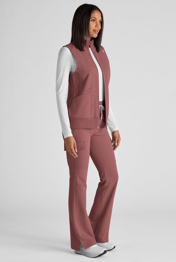 ReSurge Avon Women's 7-Pocket Flare Leg Cargo Scrub Pant - Petite - Soft Chestnut - 8