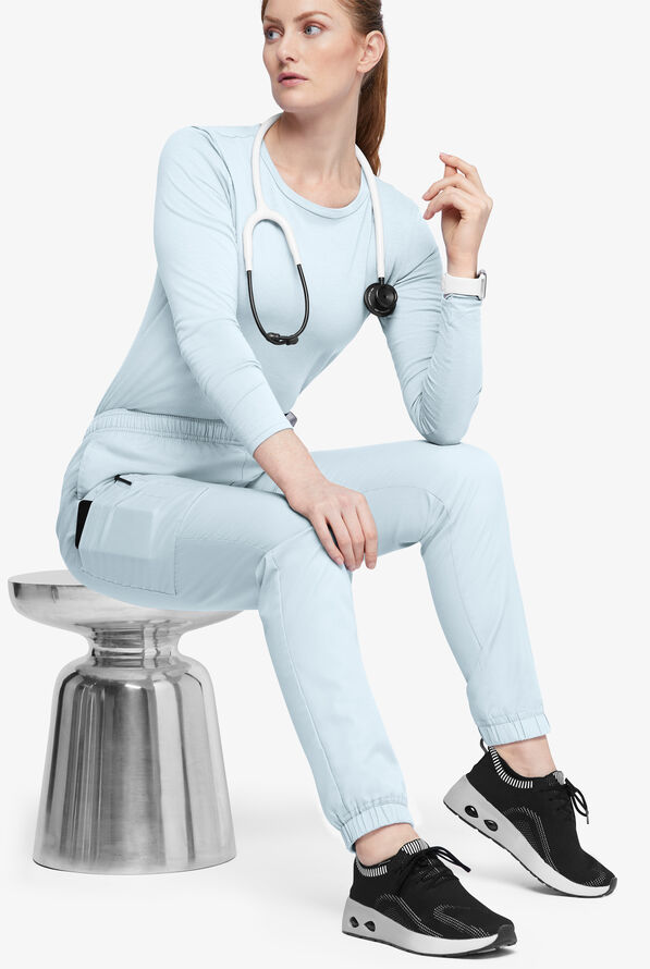 Butter-Soft Originals Women's 7-Pocket Tapered Jogger Cargo Scrub Pants - Tall - Morning Dew - 4