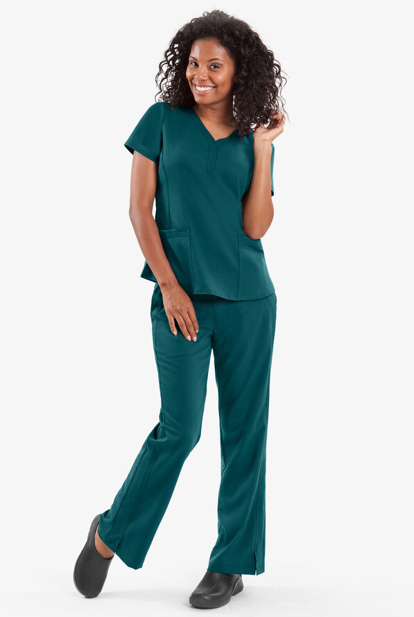 Healing Hands Purple Label Jane Women's 2-Pocket STRETCH Scrub Top - Caribbean Blue - 2