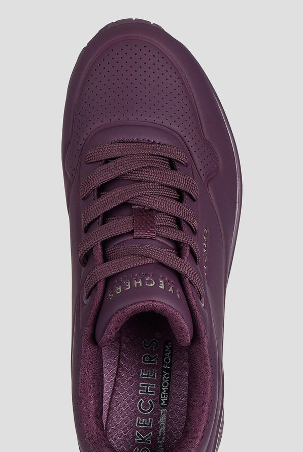 Skechers Street Burgundy Dura Leather Uno Athletic Lace Up Shoes - Burgundy - 2