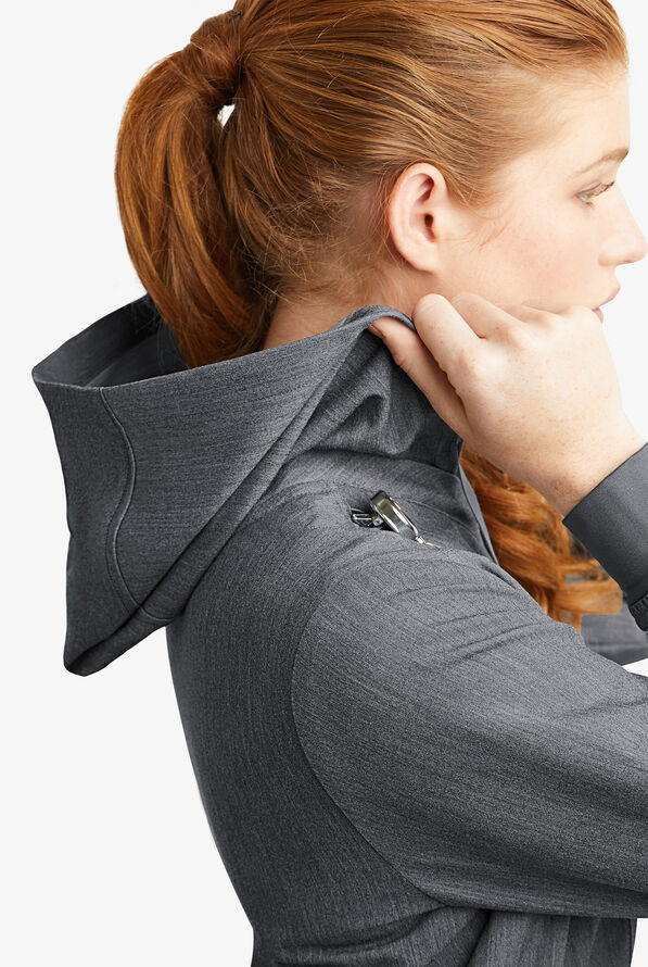 Sudadera m&eacute;dica MOVEMENT by Butter-Soft Sirius STRETCH con capucha y 4 bolsillos para mujer - Charcoal Heather - 6