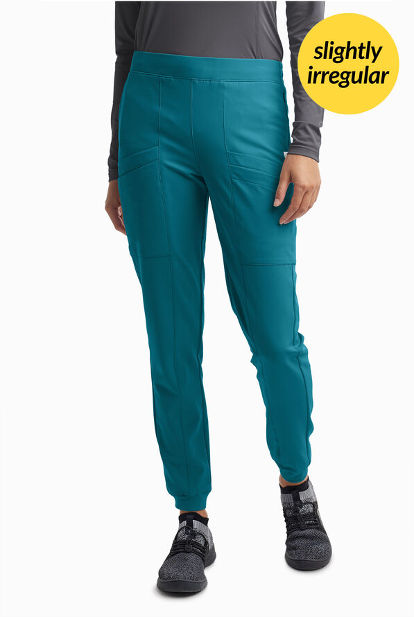 Pantal&oacute;n m&eacute;dico ReSurge by Butter-Soft Petite estilo jogger con 8 bolsillos para mujer **Ligeramente IRREGULAR** - Caribbean Blue - 1