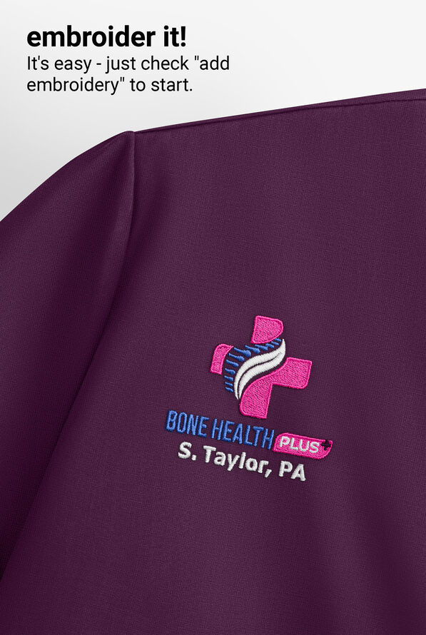 Infinity Women's 4-Pocket STRETCH Mock Wrap Scrub Top - Eggplant - 4