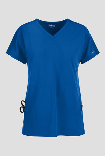 Wink Renew Women's 2-Pocket STRETCH Knit-Trim Dolman Tunic V-Neck Scrub Top