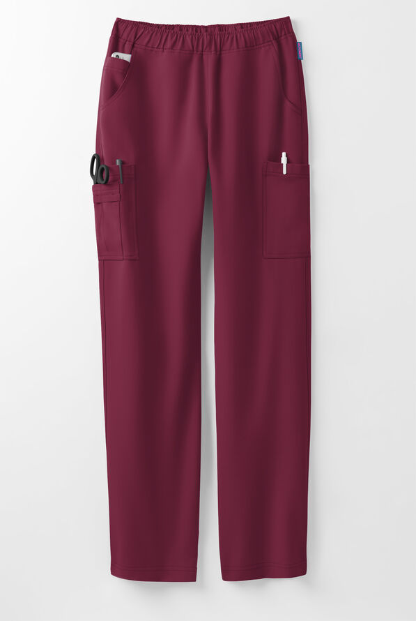 MOVEMENT by Butter-Soft Rigel Women's 9-Pocket Interior Drawstring STRETCH Scrub Pants - Wine - 5