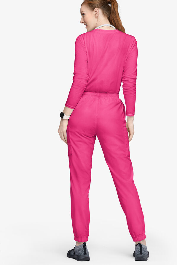 Butter-Soft Originals Women's 7-Pocket Tapered Jogger Cargo Scrub Pants - Tall - Fuchsia - 3