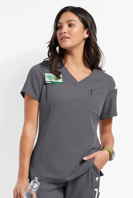 Blusa médica ReSurge Diamond con cuello en V y 3 bolsillos para mujer
