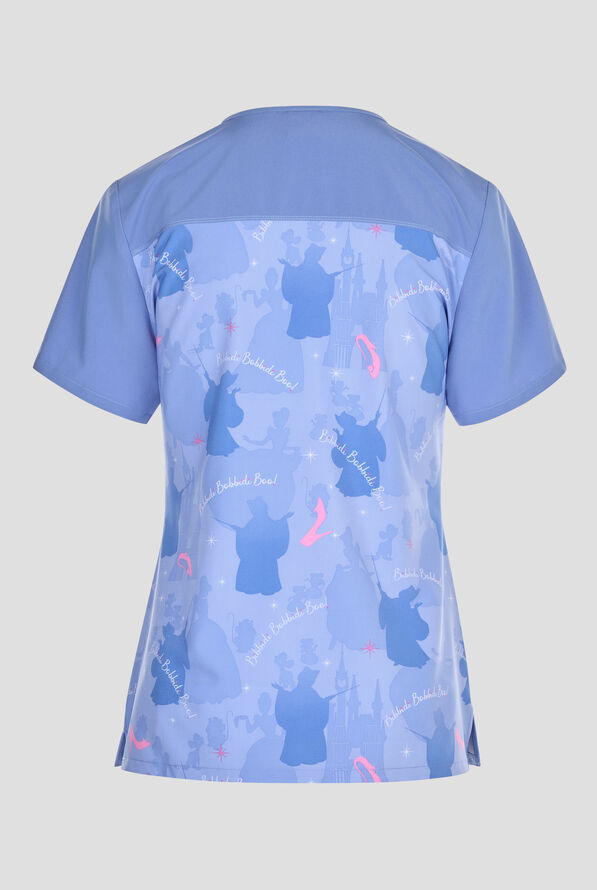 Blusa médica estampada Tooniforms Disney's Cinderella’s Slipper STRETCH con cuello en V y 3 bolsillos para mujer - null - 2
