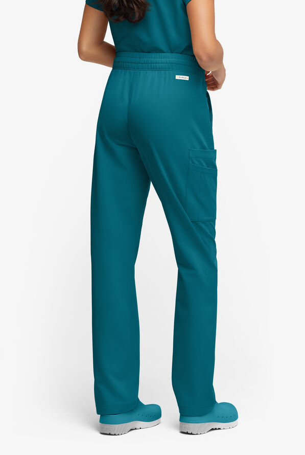Pantalón médico ReSurge Topaz con cordón ajustable y 11 bolsillos para mujer - Caribbean Blue - 5