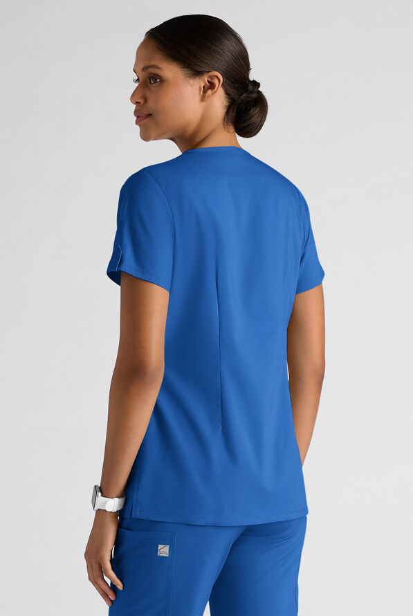 Butter-Soft STRETCH Women's 6-Pocket V-Neck Scrub Top - Royal - 2