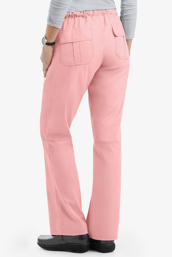 Butter-Soft Core Women's 6-Pocket Cargo Drawstring Scrub Pants - Blush - 2