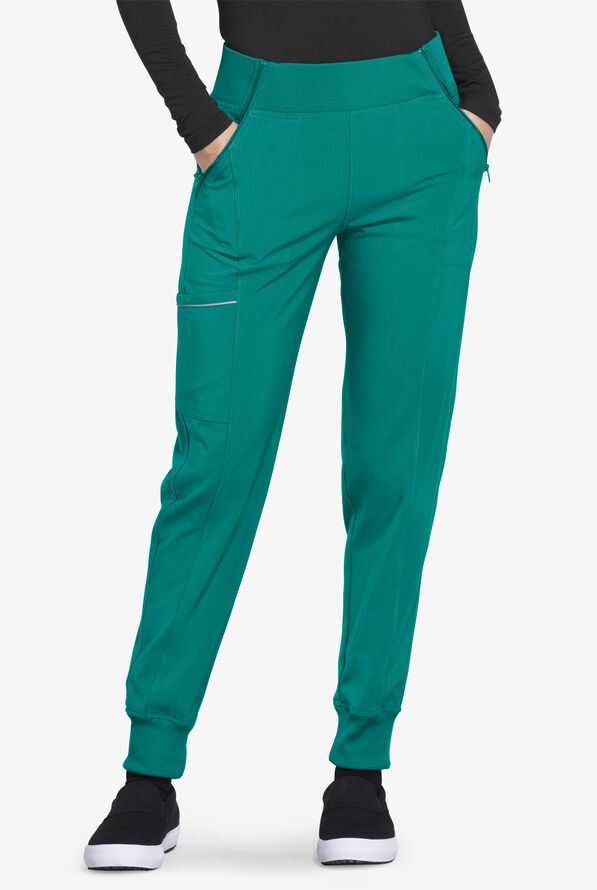 Infinity Women's 5-Pocket STRETCH Tapered Jogger Cargo Scrub Pants - Teal - 1