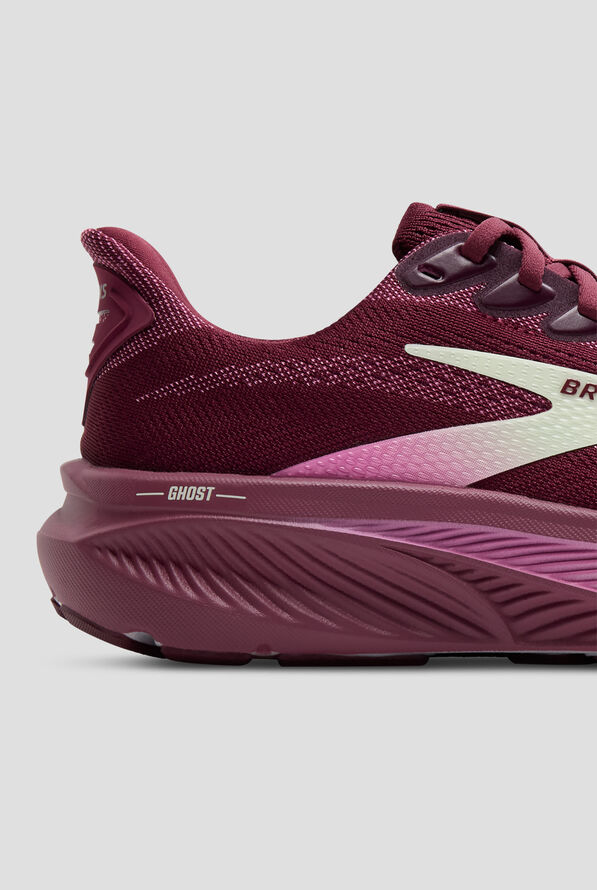 Brooks Women's Ghost 17 Burgundy/Pink/Green Athletic Lace Up Shoes - null - 4