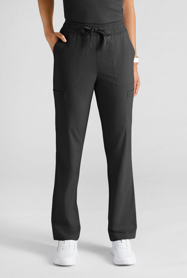 Butter-Soft STRETCH FLXTEK+ Women's 8-Pocket Straight Leg Cargo Scrub Pants - Tall - Black - 1