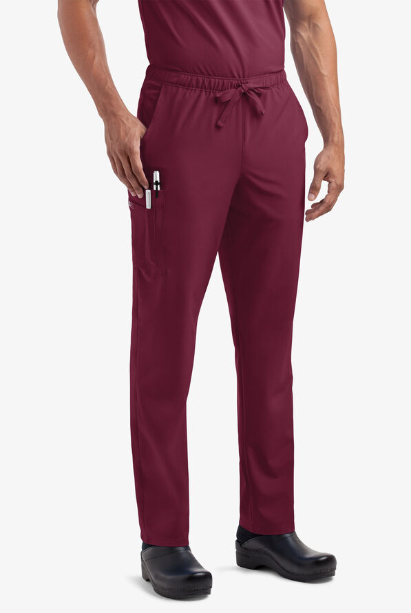 Easy STRETCH Morgan Unisex 5-Pocket Drawstring Scrub Pants - Wine - 2