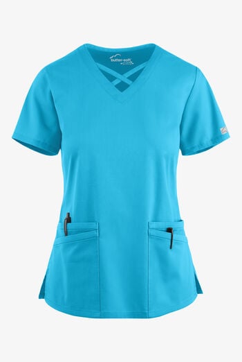 Butter-Soft STRETCH Women's 4-Pocket Crisscross Scrub Top