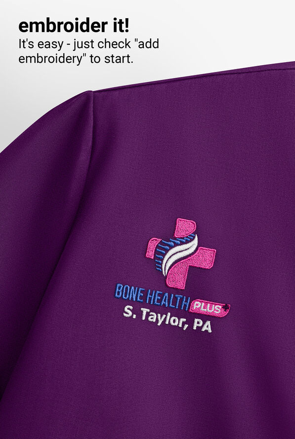 Skechers by Barco Breeze Women's 3-Pocket STRETCH V-Neck Scrub Top - Grape - 5