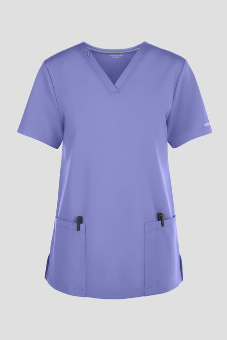 Cherokee Achieve Women's 2-Pocket STRETCH Knit V-Neck Scrub Top