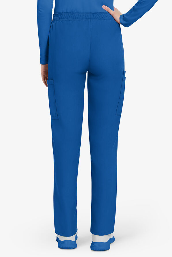 Cherokee Workwear Originals Ultra Women's 3-Pocket Pull-on Slim Leg Scrub Pants - Royal - 3