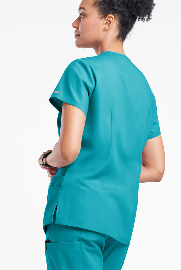 Butter-Soft Originals Women's 6-Pocket V-Neck Scrub Top - Teal - 3