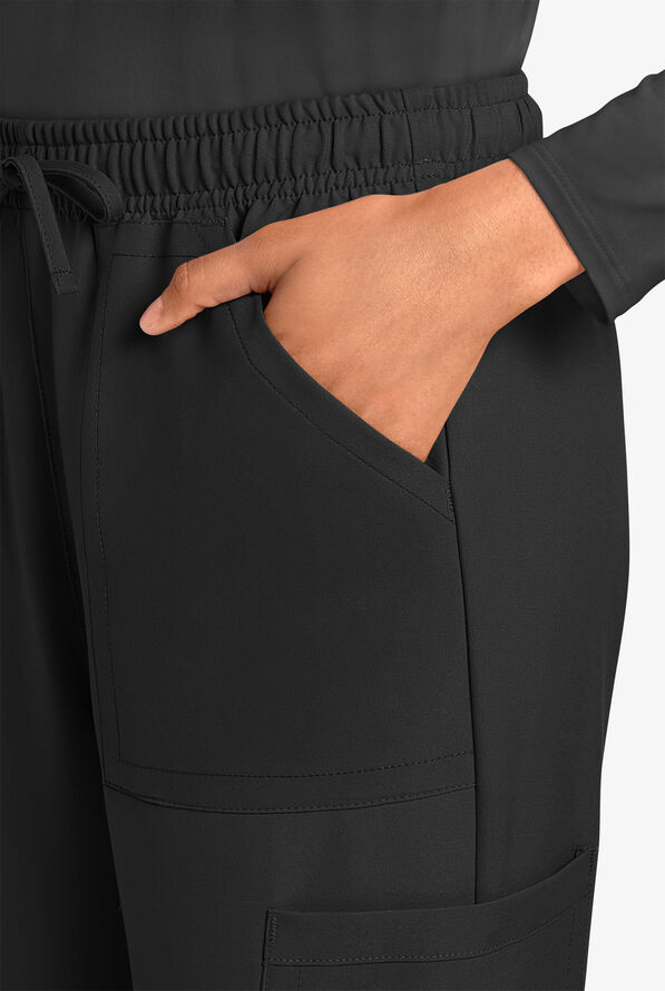 Cherokee Workwear Originals Ultra Women's 4-Pocket Drawstring Cargo Scrub Pants - Black - 2
