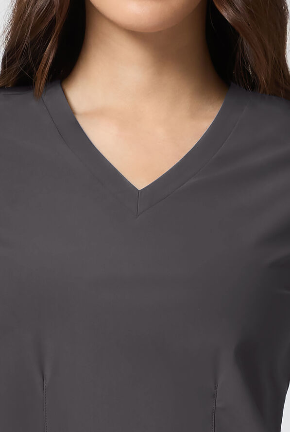 Infinity Pursuit Women's 3-Pocket STRETCH V-Neck Scrub Top - Pewter - 3