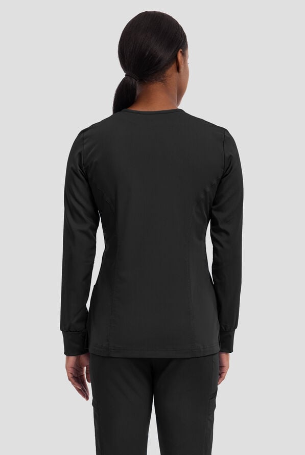 Healing Hands Purple Label Daisy Women's 4-Pocket STRETCH Scrub Jacket - Black - 3