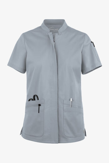 Blusa m&eacute;dica UA Butter-Soft STRETCH con cremallera y 6 bolsillos para mujer