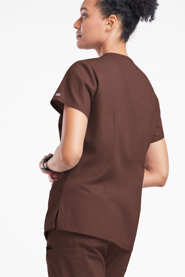 Butter-Soft Originals Women's 6-Pocket V-Neck Scrub Top - French Roast - 3