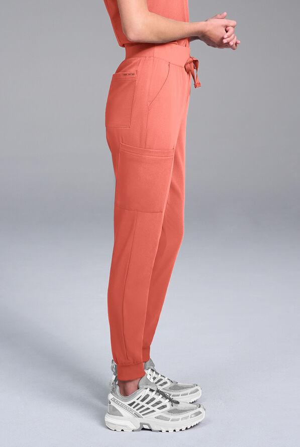 Pantal&oacute;n m&eacute;dico Hypothesis Base Petite estilo jogger con 6 bolsillos para mujer - Thermal Coral - 4