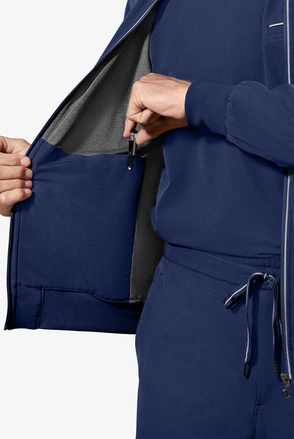 Chaqueta m&eacute;dica estilo aviador Healing Hands 360 Samuel STRETCH con cremallera y 6 bolsillos para hombre - Navy - 4