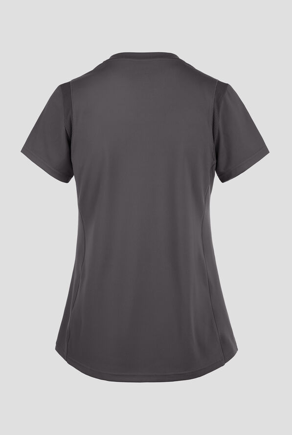 Wink Renew Knit Women's 2-Pocket STRETCH Flex N Reach Panel V-Neck Scrub Top - Pewter - 2