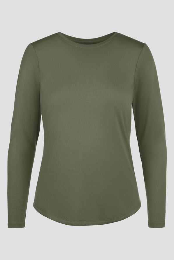 Zavate Ava Therese Tiffany Women's Knit STRETCH Long Sleeve Underscrub - Olive - 1