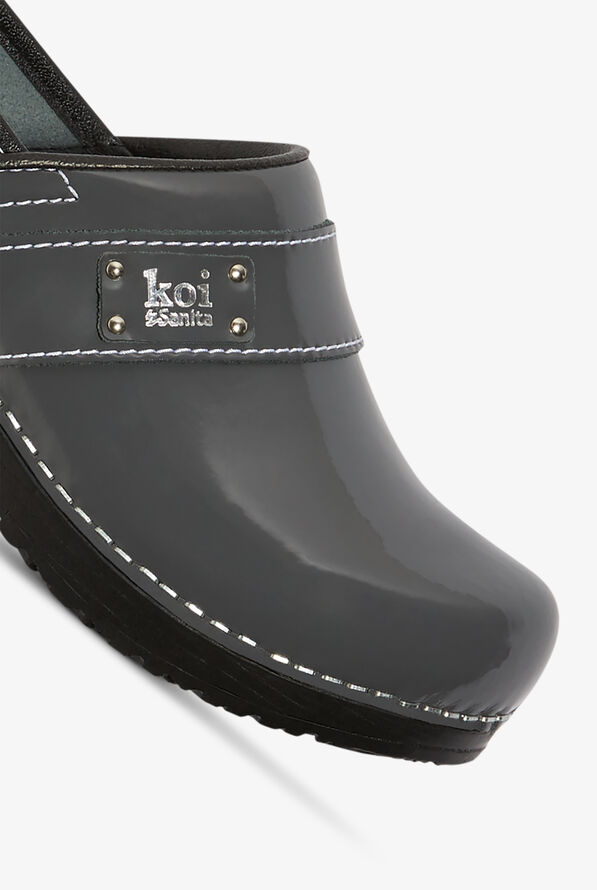 koi by Sanita Women’s Professional Lindsey Patent Leather Nursing Clogs - Steel Patent - 3