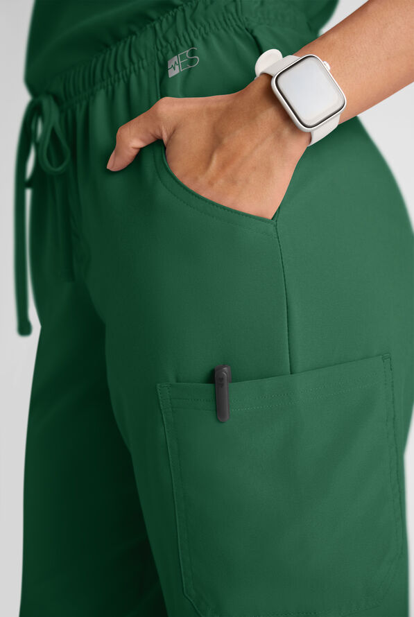 Easy STRETCH Women's 8-Pocket Scrub Set - Petite - Hunter - 8