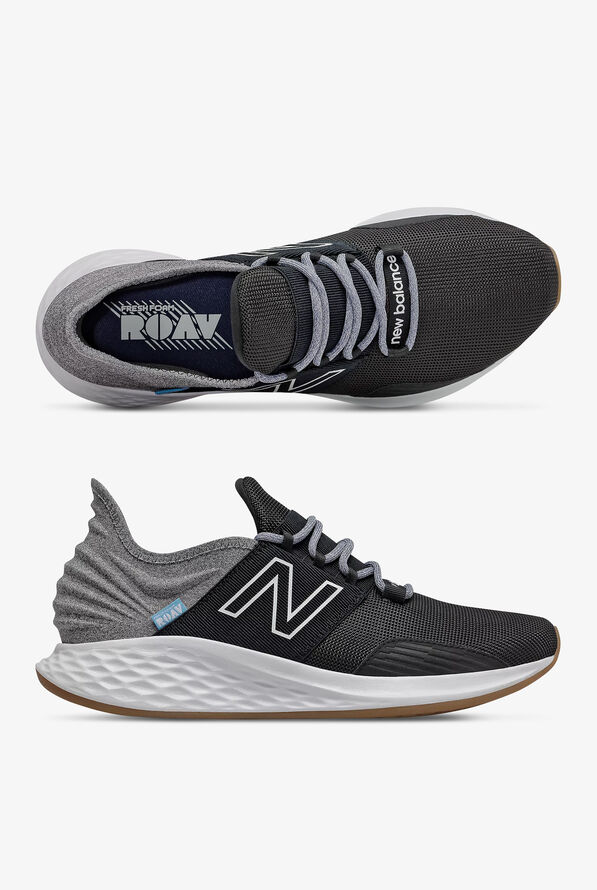 New Balance Men's Fresh Foam Roav V1 Black/Light Aluminum Athletic Lace-Up Nursing Shoes - null - 1
