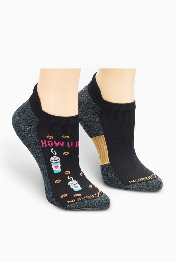 Paquete con 2 pares de calcetines tobilleros Nurse Mates Coffee Beans para mujer - null - 1