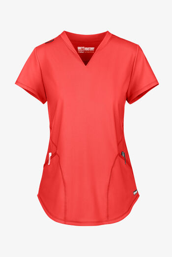 Grey's Anatomy by Barco Knit STRETCH Define Women's 2-Pocket Banded Notched V-Neck Scrub Top