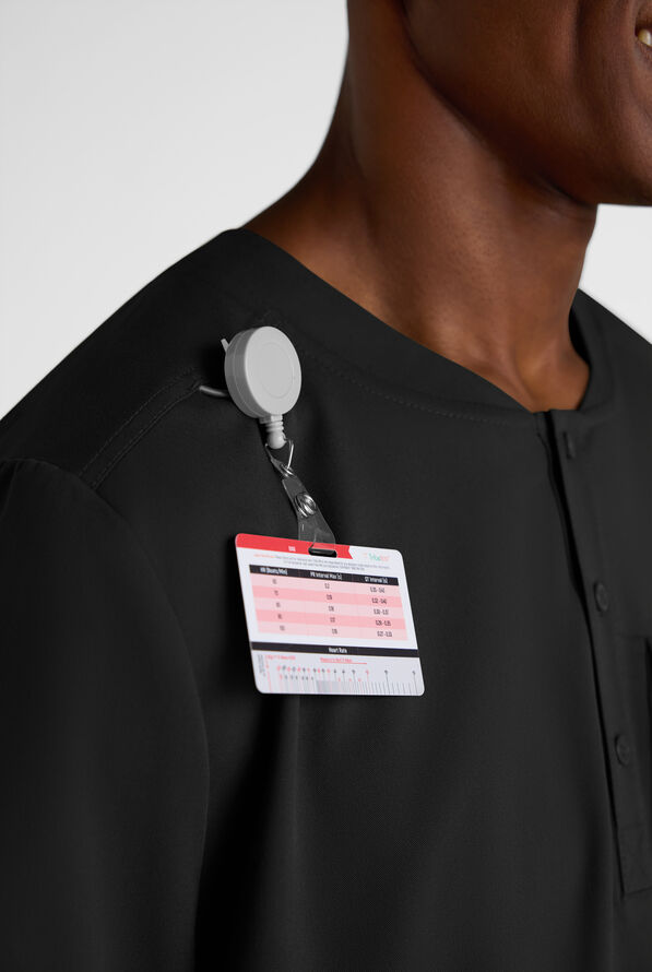 Camisa m&eacute;dica Grey's Anatomy&trade; by Barco Emerge Rhodes STRETCH estilo Henley con cuello redondo y 1 bolsillo para hombre - Black - 3