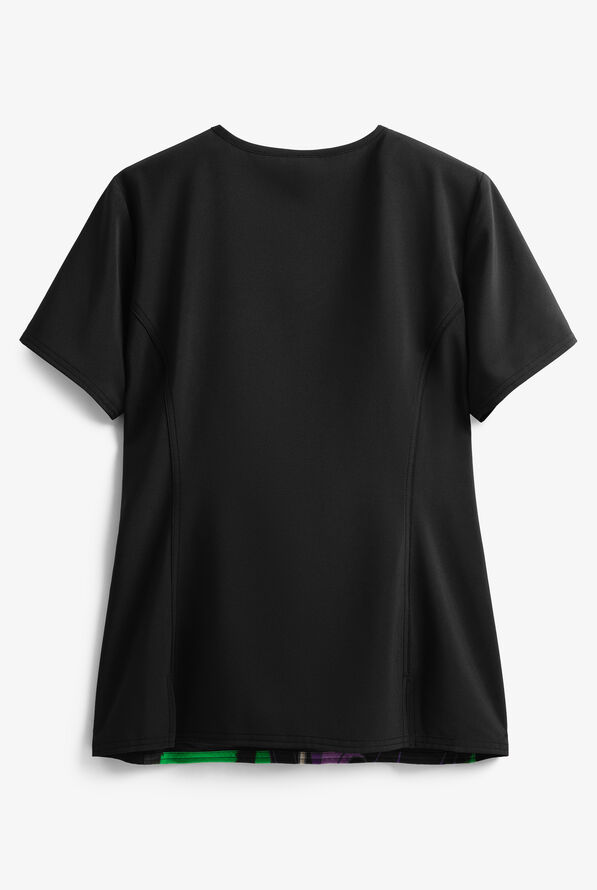 Cherokee Tooniforms Disney Beautiful Darkness Women's 1-Pocket V-Neck Print Scrub Top - null - 2