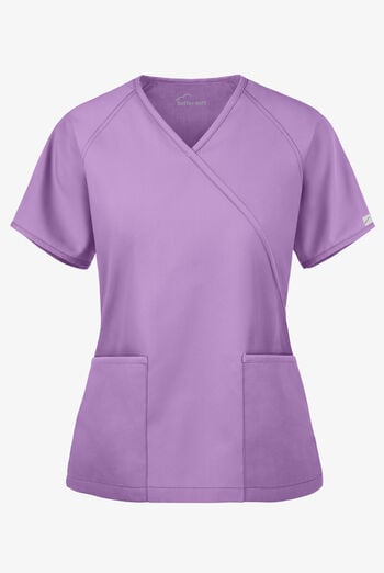 Butter-Soft Core Women's 2-Pocket Solid Mock Wrap Scrub Top