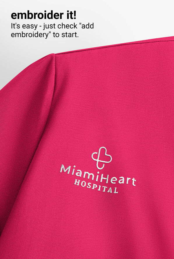 Blusa m&eacute;dica Cherokee Achieve STRETCH con cuello redondo y 1 bolsillo para mujer - Tropical Hibiscus - 5