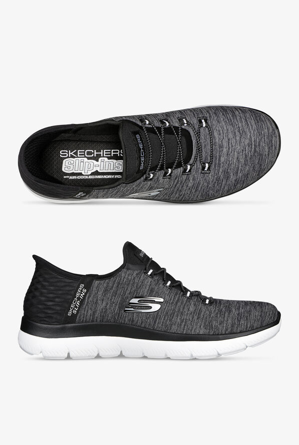Skechers Sport Women's Summits Dazziling Haze Black Slip-Ins Athletic Nursing Shoes - Black - 1