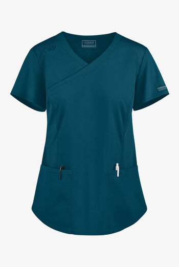 Blusa m&eacute;dica Cherokee Workwear Professionals Active estilo cruzado con 2 bolsillos para mujer