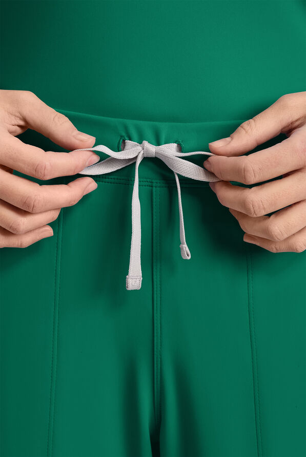 Cherokee Achieve Women's 5-Pocket STRETCH Elastic Waist Drawstring Cargo Scrub Pants - Hunter - 3