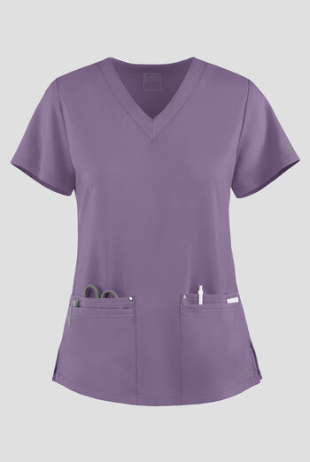 Blusa médica Easy STRETCH Lina con cuello en V ingleteado y 4 bolsillos para mujer