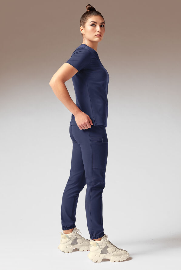 Blusa médica Hypothesis Meta-Base con cuello en V y 1 bolsillo para mujer - Navy - 3