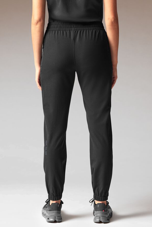 Pantalón médico Hypothesis Cache estilo jogger con 6 bolsillos para mujer - Jet Black - 2