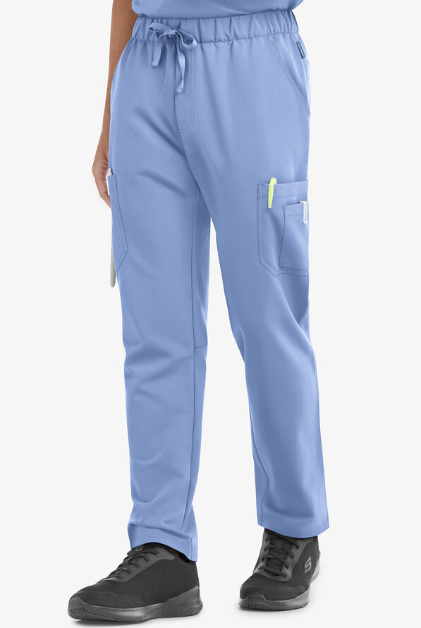 MOVEMENT by Butter-Soft Hadar Men's 9-Pocket Cargo STRETCH Scrub Pants - Ceil Blue - 1