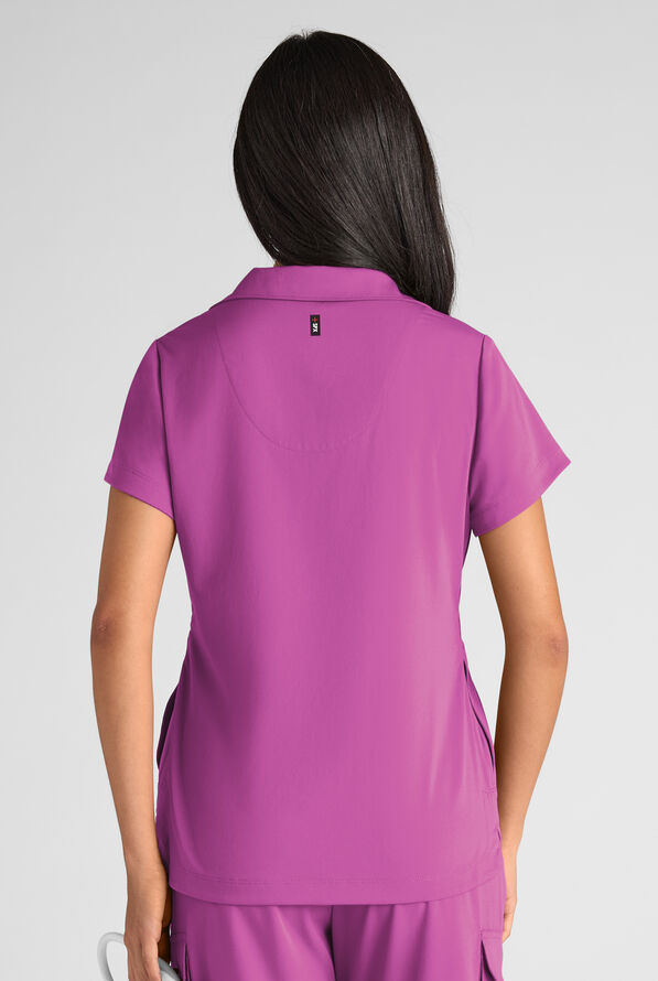 Grey's Anatomy by Barco Emerge Emery Women's 3-Pocket STRETCH Collar V-Neck Scrub Top - Mystic Orchid - 3